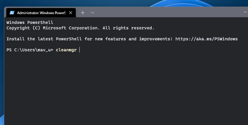 启动Windows磁盘清理工具
