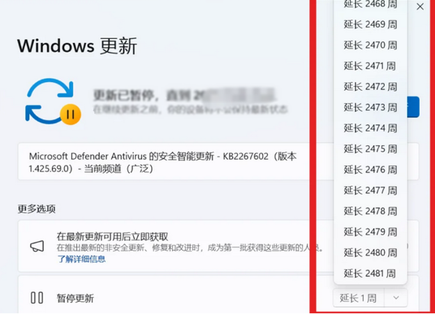 设置长久不更新