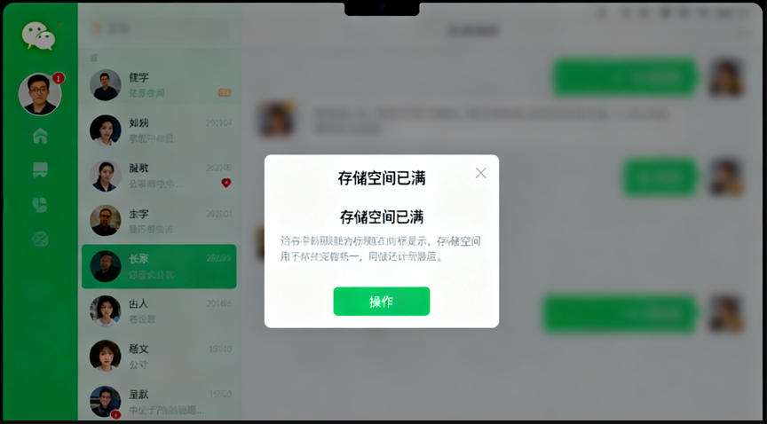电脑微信提示“存储空间已满”