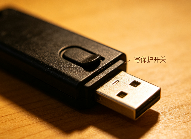 检查U盘物理写保护开关