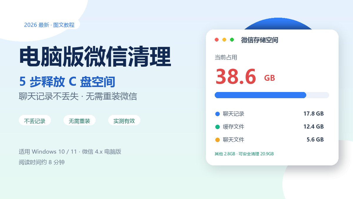 电脑版微信清理：5步释放C盘空间，聊天记录不丢失