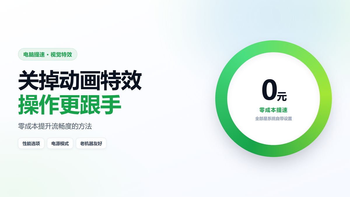 关闭视觉特效实现零成本电脑提速