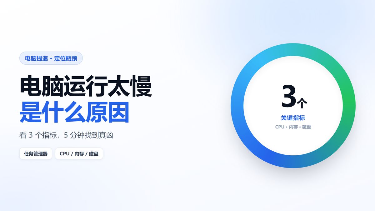 电脑运行太慢是什么原因 三个关键指标定位瓶颈