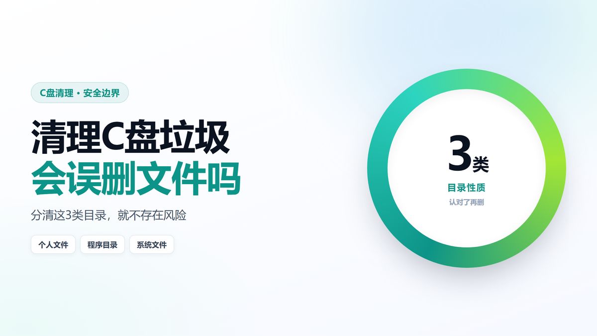清理C盘垃圾会不会误删文件 三类目录性质示意图