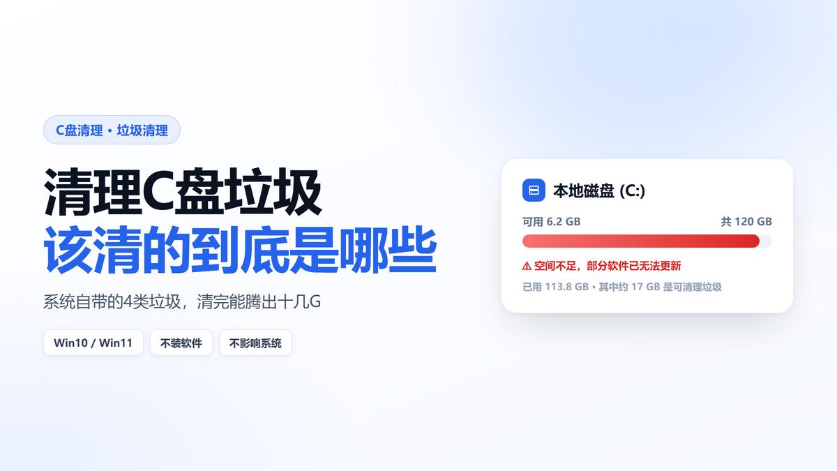 清理C盘垃圾 本地磁盘空间不足变红示意图