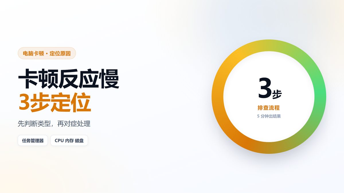 电脑卡顿反应慢 三步定位原因示意图