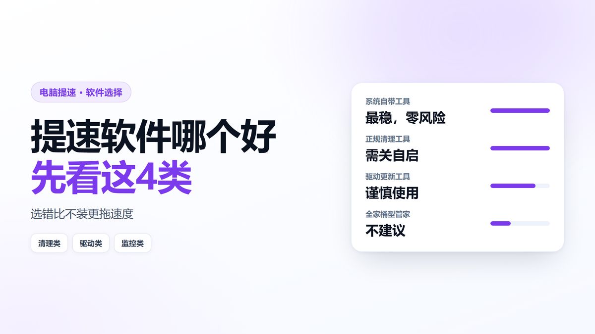 电脑提速软件怎么选 四类软件对比数据图
