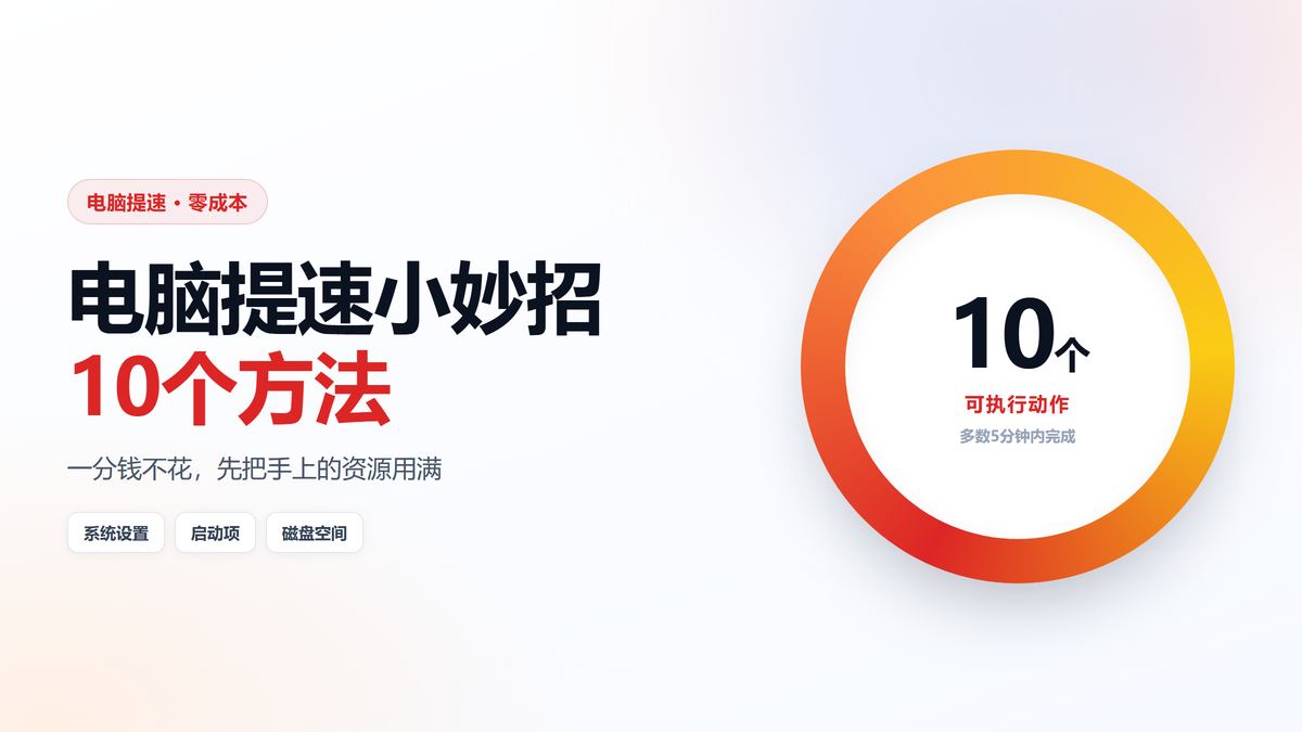 电脑提速小妙招 10个零成本方法示意图