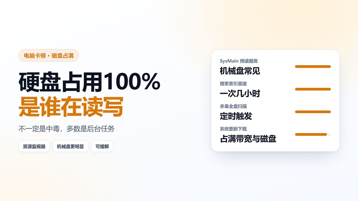 磁盘占用100%的四类常见原因示意图