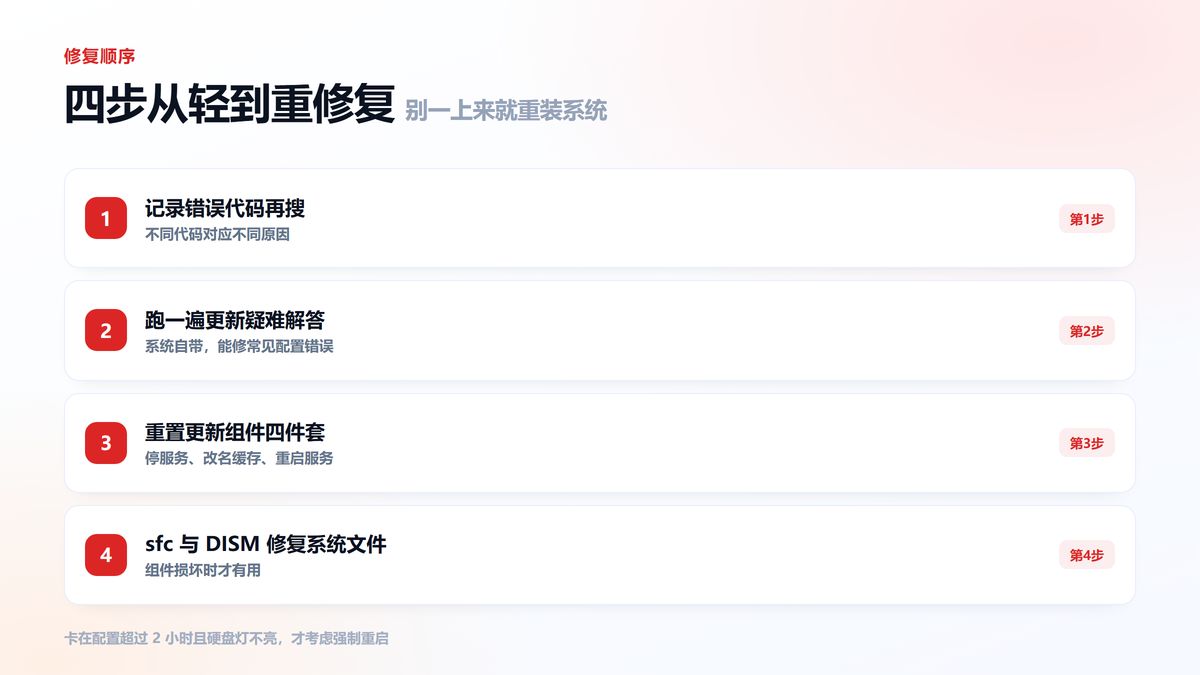 修复Windows更新失败的四个步骤图