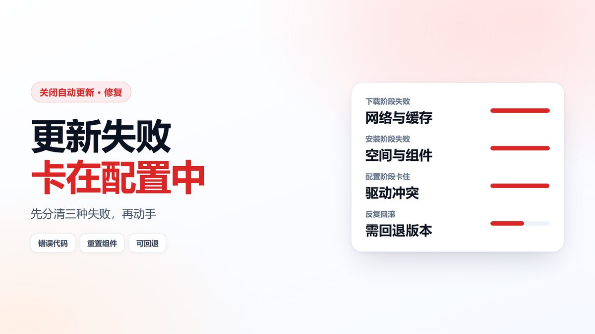 Windows更新失败的四种情况示意图