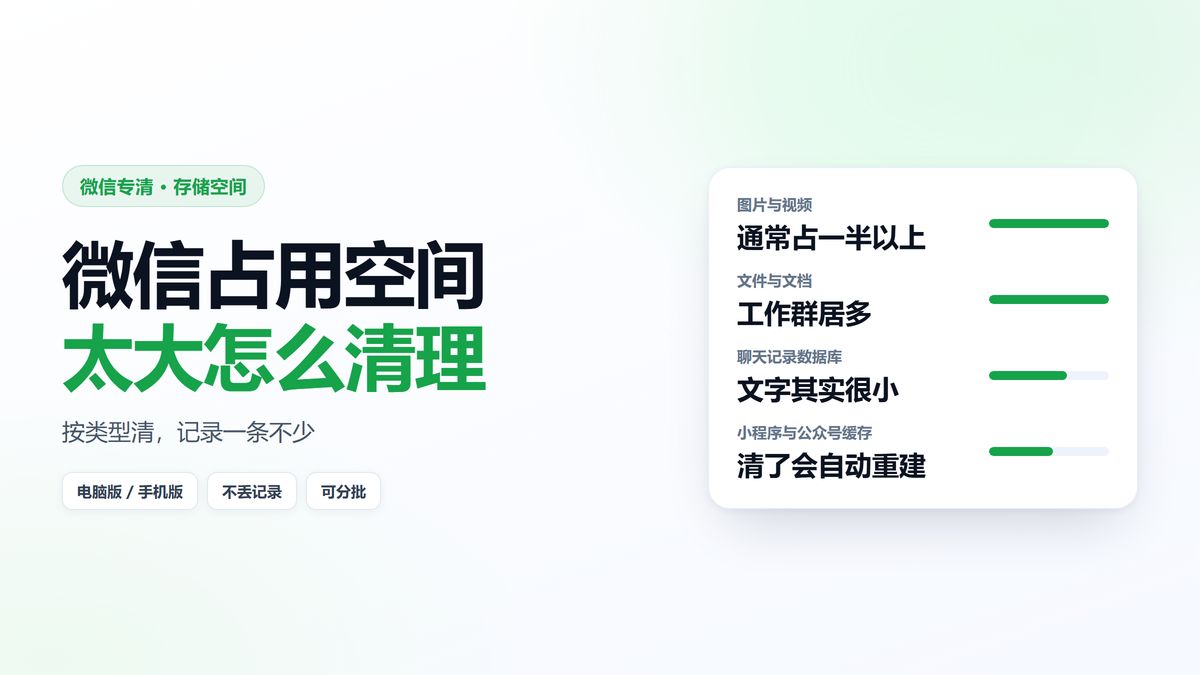 微信存储空间构成示意图 图片视频占比最高