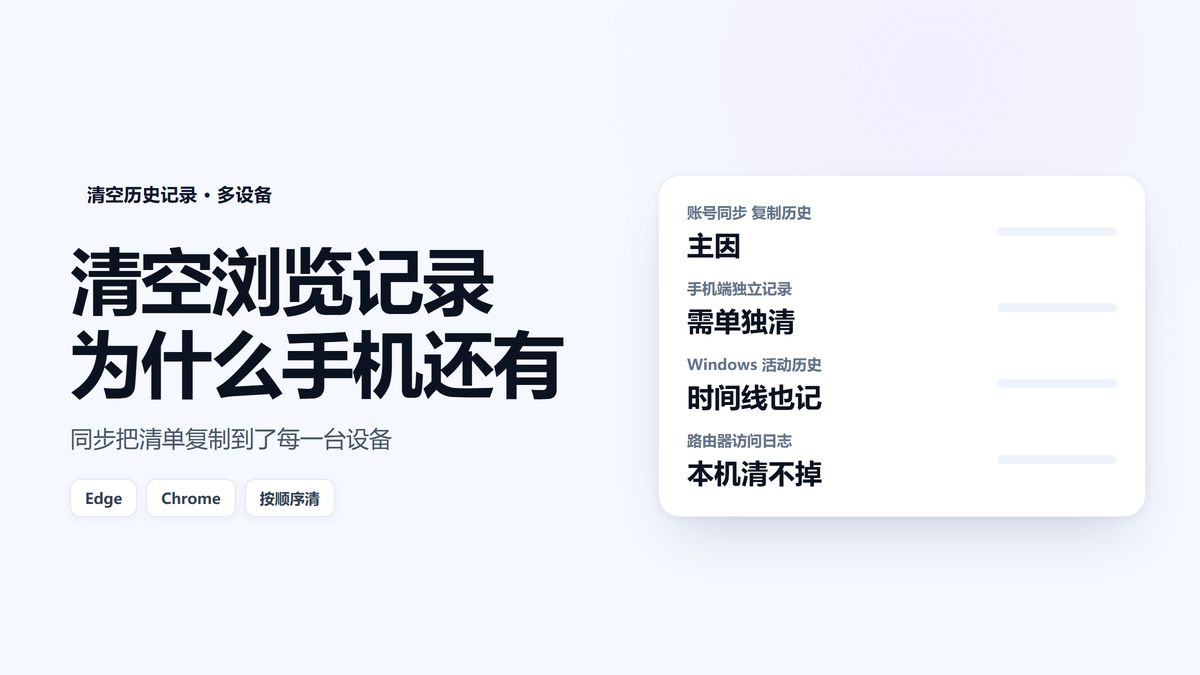 浏览器账号同步导致多设备历史记录残留示意图