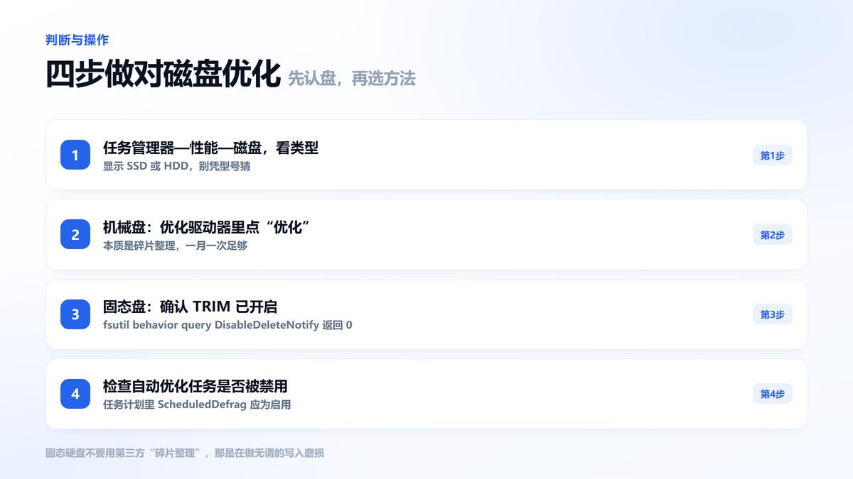 机械硬盘与固态硬盘各自的优化操作步骤图