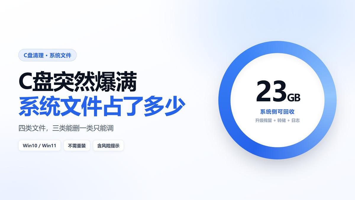 C盘系统侧可回收23GB的环形数字图
