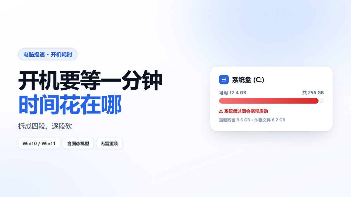 系统盘空间不足影响开机速度的示意图