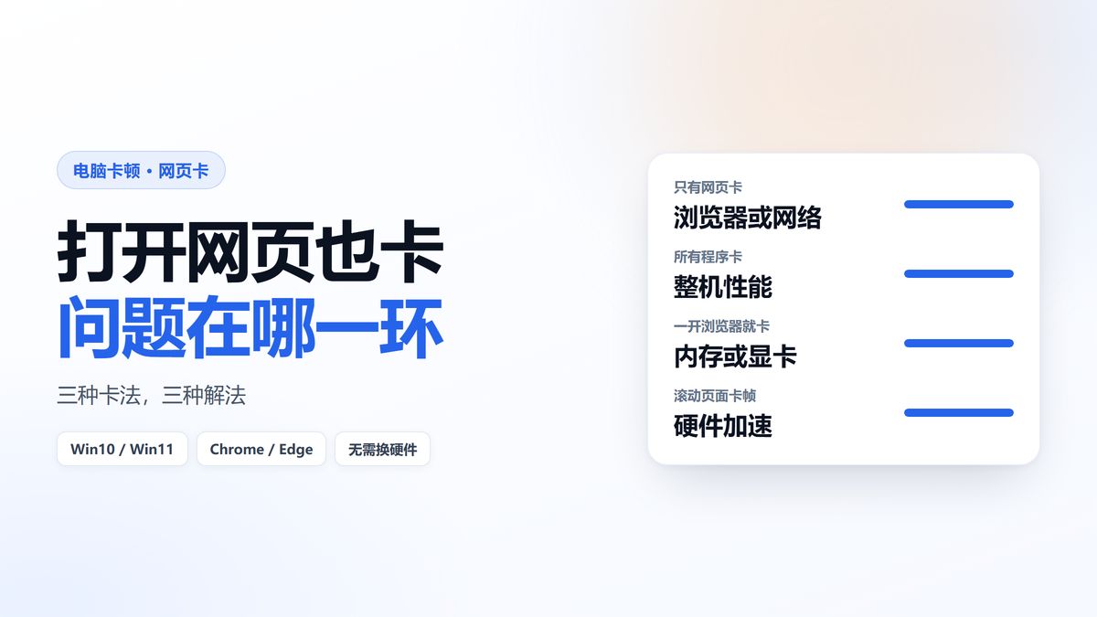 三种卡顿场景与对应原因卡片图