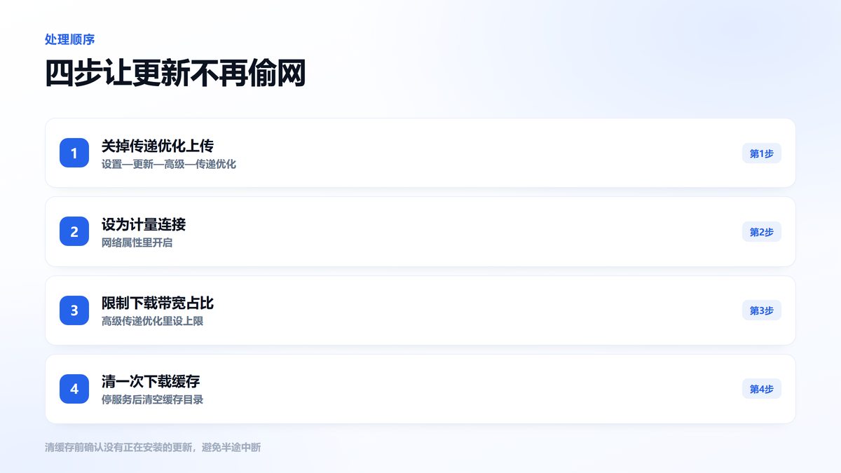 限制系统更新占用带宽的四个步骤图