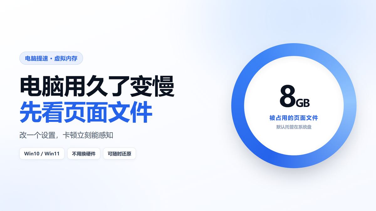 页面文件占用8GB的环形数字示意图