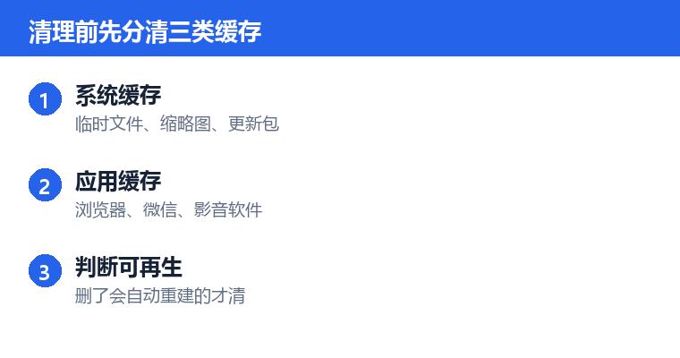 windows缓存怎么清理操作步骤示意图:清理前先分清三类缓存