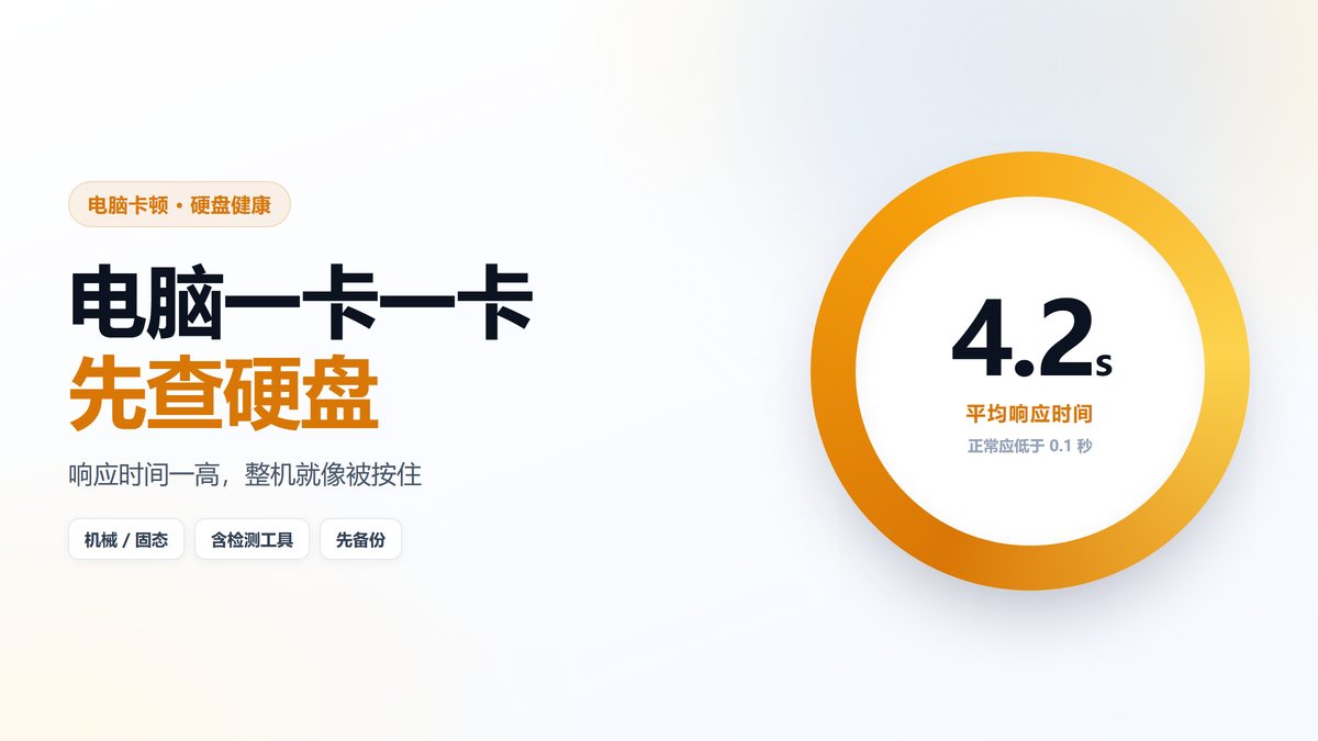 硬盘平均响应时间4.2秒的环形警示图